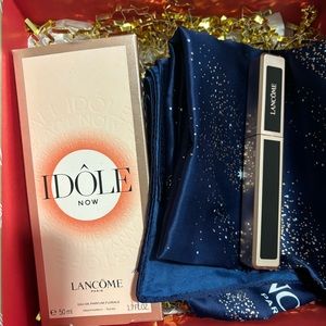 Lancôme Idôle Le Parfum, 1.7 oz, with Mascara, and small scarf set.